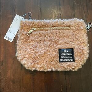 BDG Tan Fuzzy Wristlet
